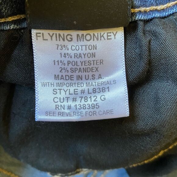 Flying Monkey Cutoff Jean Shorts Women's 27 Raw Hem Dark Wash Denim Made in USA - Picture 11 of 11